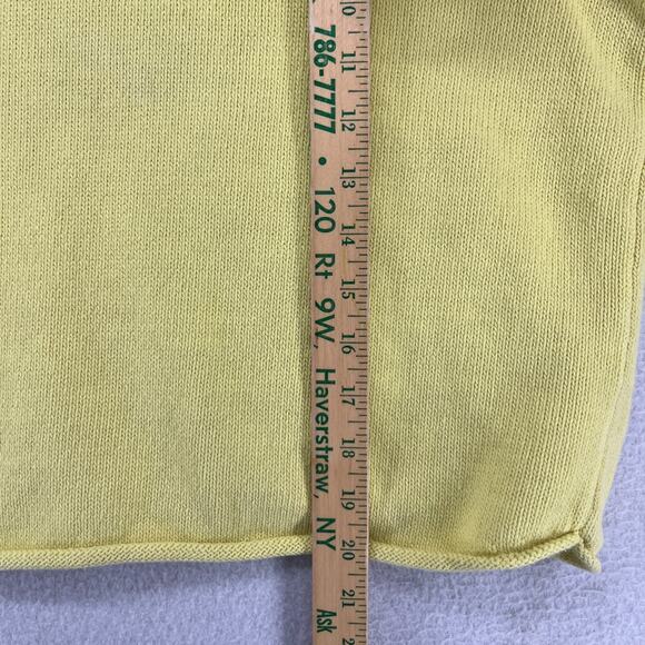 FP BEACH Sweater L FREE PEOPLE Ribbed Boxy Cuff Short Sleeve Cotton Yellow - Picture 12 of 14